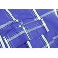 thumbnail image 3 of Men's Casual Lightweight Plaid Check Multi Pocket Elastic Waist Cargo Shorts (Royal, L(34)), 3 of 4