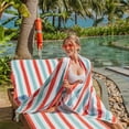 thumbnail image 2 of Arkwright Cabo Cabana Chaise Lounge Covers - 100% Cotton Terry - 30 x 85 in. - (Case of 12) Orange/Blue, 2 of 8