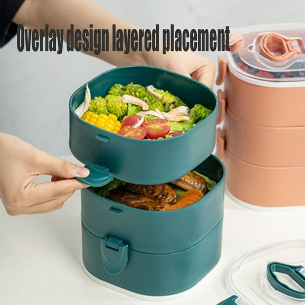 ZMLEVE New Microwave Heating Multi layer Thermal Insulation Lunch Box Bucket with Lid Spoon Double layer Lunch Box Portable Lunch Box