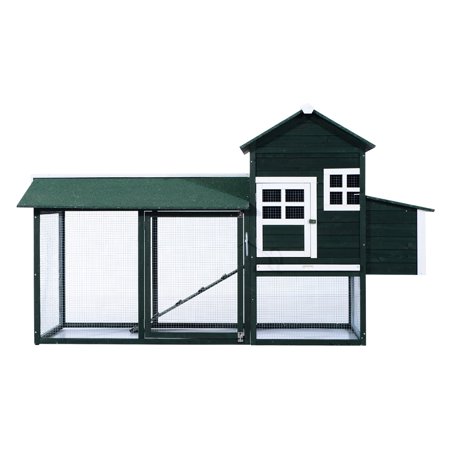 Pawhut Wooden Backyard Chicken Coop With Run