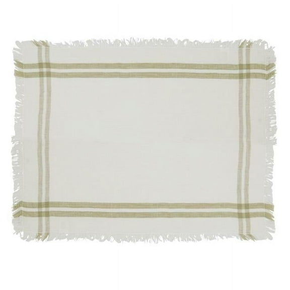 13 x 19 in. Trendy Fringed Stripe Placemat, Natural - Set of 4