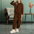 thumbnail image 2 of YunPes Sweatsuit Set for Boys Girls Plain Cotton Hoodies Athletic Pullover Sweatshirts Elastic Waist Cargo Sweatpants Set, 2 of 9