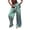 Green, variant on Women's Striped Wide Leg Pants with Pockets, Casual Elastic Drawstring Waist Palazzo Trousers, Summer Loose Fit Boho Long Pants