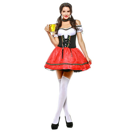 HDE Womens Beer Maid Costume Bavarian Oktoberfest Beer Maiden Halloween