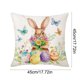 thumbnail image 3 of CaiYueKe Easter Throw Pillow Cover Linen Cushion Case Decorative Sofa Home Decor Spring Holiday Accent Pillowcase Farmhouse Decorations Living Room Bedroom, 3 of 7