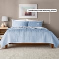 thumbnail image 3 of Mainstays Crinkle Quilt, Full/Queen, Light Blue, Soft Wash Microfiber Bedding, 3 of 10
