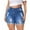 Royal Blue-027, variant on Womens Plus Size Jean Shorts Stretchy High Waisted Distressed Fold Hem Denim Shorts Gray 24W