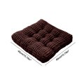 thumbnail image 3 of EazyTech Corduroy Strip CottonSeat Cushion for Dining Office Chair, Tatami - Memory Foam Soft Square Seat Pad for Fall and Winter 16x16 Inch Coffee, 3 of 6