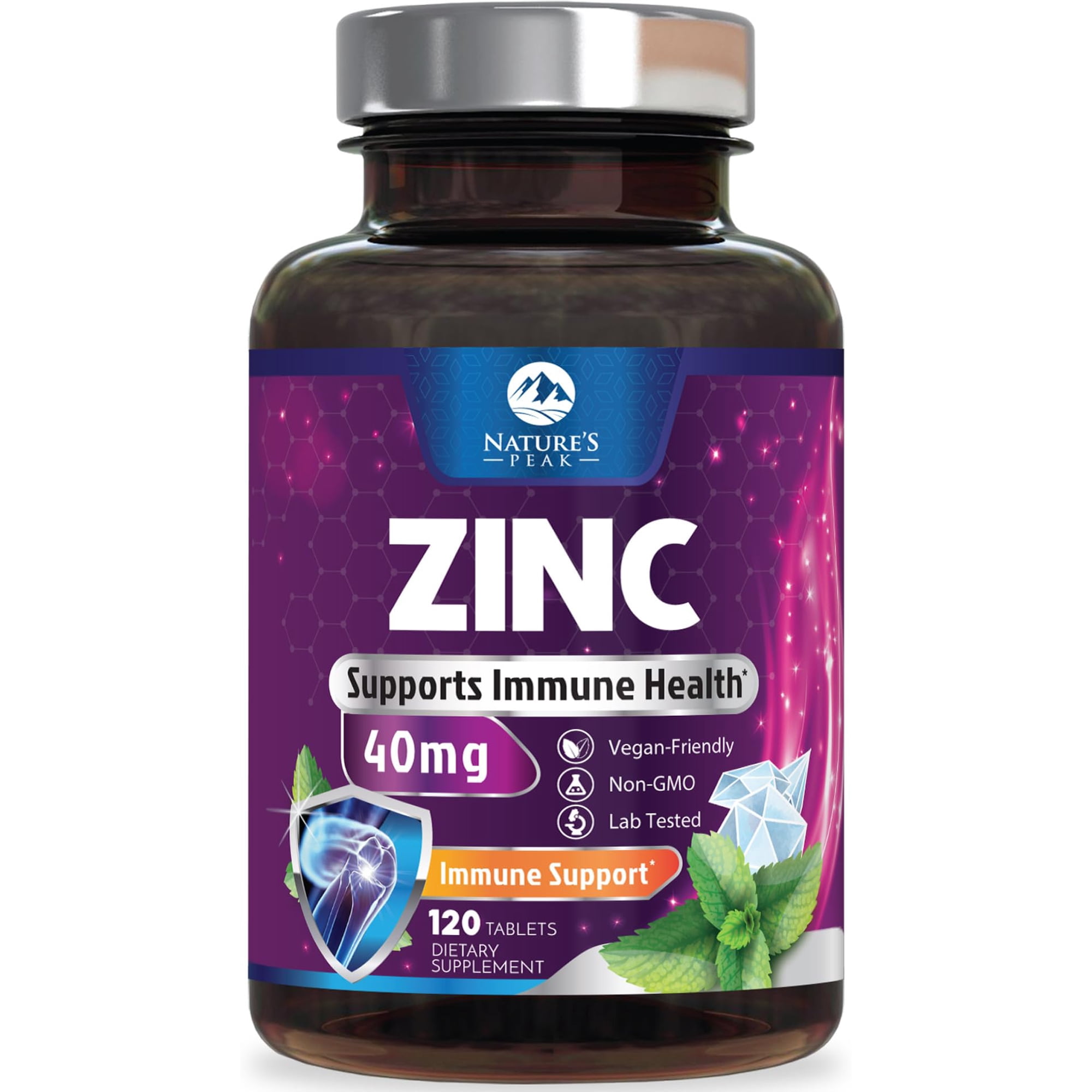 Zinc Supplements 40mg - 40mg of Zinc is the NIH's Safe Upper Daily Limit for Women & Men - Best Zink Supplement for Immune Support, Antioxidant, Skin Health, Gluten Free, Bottled in USA - 120 Caplets