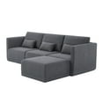 thumbnail image 3 of Beautiful Drew Modular Sectional Sofa with Ottoman by Drew Barrymore, Charcoal, 3 of 12