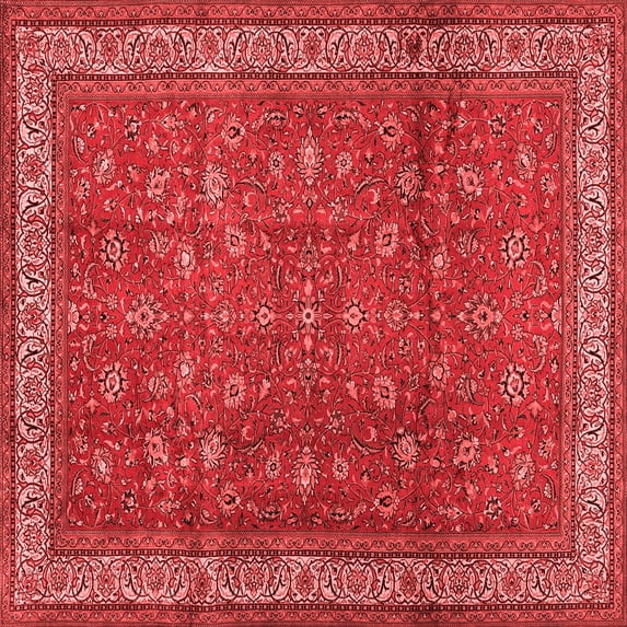 Ahgly Company Indoor Square Persian Red Traditional Area Rugs, 7' Square