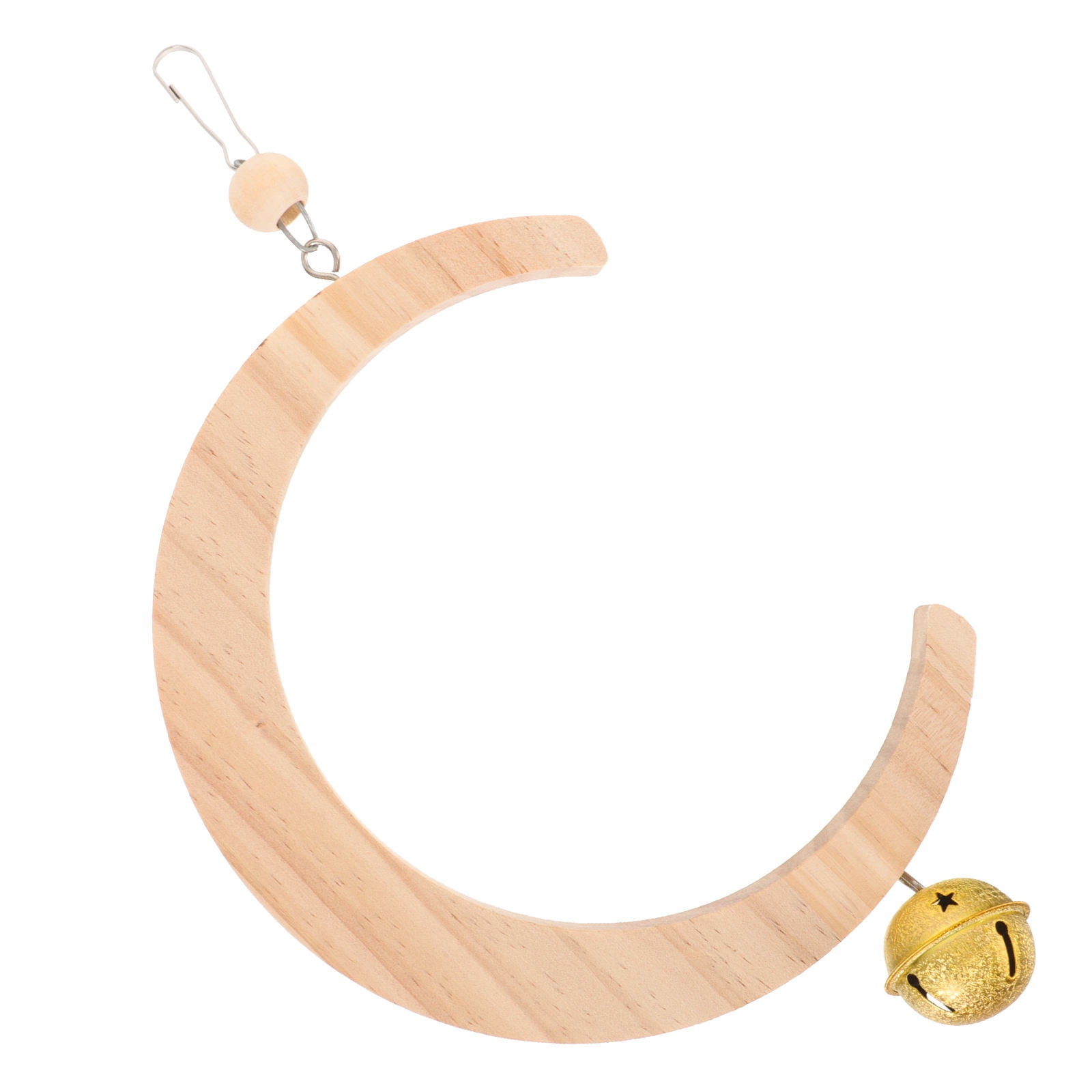 Luxshiny Light Yellow Wooden Bird Swing for Parrots - , Bite-Resistant Cage Accessory for Pet Birds