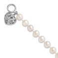 thumbnail image 3 of 925 Sterling Silver Rhodium 8-9mm White Freshwater Cultured Pearl Heart Toggle Bracelet, 3 of 3