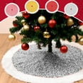 thumbnail image 1 of 36-Inch Christmas Tree Collar with Sequin & Velvet - Double-Layer Glitter Tree Skirt Ring for Holiday Decor, 1 of 6