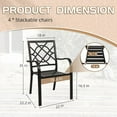 thumbnail image 3 of SOLAURA Outdoor Patio Chair Set of 4, Stackable Metal Outdoor Dining Chairs for Porch Garden Backyard Deck, Black, 3 of 8