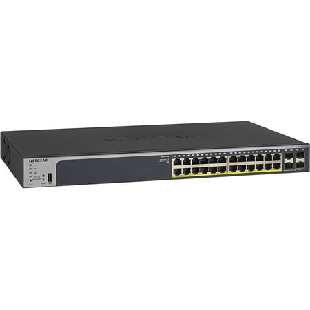UPC: 0606449131666 | NETGEAR 24-Port Gigabit PoE+ Smart Managed ProSafe  Black