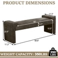 thumbnail image 4 of 58.7" Linen End of Bed Bench Upholstered Modern Bedroom Bench for Living Room & Entryway,Footrest Ottoman Accent Window Bench with Solid Wood Frame & Curved Arm, Brown, 4 of 10
