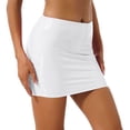 thumbnail image 2 of Alvivi Women's Glossy PVC Leather Mini Skirt Solid Color Bodycon Short Pencil Skirts White L, 2 of 7