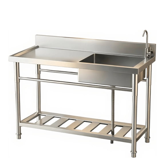 Freestanding Utility Sink 304 Stainless Steel Sink with Faucet for Kitchen Laundry