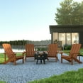 thumbnail image 2 of Flash Furniture Charlestown 5 Pcs Iron Wood Burning Fire Pit Set With Adirondack Chairs, Teak, 2 of 12