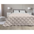 thumbnail image 1 of Geometric Down Alternative Comforter, Checked Rhombus Classic Diamond Line Pattern Crosswise Tile Design Art, Microfiber Quilt for All Season, 5 Sizes, Coral and Cream, by Ambesonne, 1 of 3