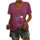 thumbnail image 1 of Camisetas de Cuello Redondo Impreso Gradiente de las Mujeres, Manga Corta Casual Top para el Uso Diario, 1 of 5
