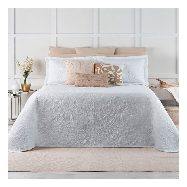 Edredón Ligero Pinsonic Doble Vista con Fundas de Almohada Esquimal (Blanco, King Size)