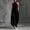 Black women's 2 piece summer outfit a1, variant on Cagogo Women's 2 Piece Halter Crop Top Wide Leg Pants Set Casual Boho Vacation Outfits Loose Sleeveless Summer Matching Lounge Suits Airport Travel Clothes, Black M