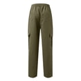 thumbnail image 6 of Dwelliawo Mens Cargo Pants Baggy Fleece Hiking Straight Leg Pants Loose Fit Fashion Cargo Pants Loose Fit Fitness Pants Joggers with Multi Pockets Army Green L, 6 of 7