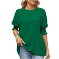 thumbnail image 1 of Liquidation d'Économies! BEFOKA T-Shirt Grande Taille pour Femmes, Blouse Décontractée d'Été pour Femmes, Vêtement à Manches Courtes Mode Confortable Respirant Col Rond, 1 of 4