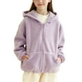 thumbnail image 5 of Boys Girls Polar Fleece Hooded Jacket Full Zip Long Sleeve Coat Sherpa-Lined Warm Casual Outerwear for Big Kids' 5-15Y, 5 of 6