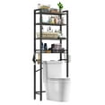 thumbnail image 3 of Biemlerfn Over The Toilet Storage Shelf, 4-Tier Wooden Bathroom Organizer Adjustable Saver Space Rack with Toilet Paper Holder, Natural Gray, 3 of 11