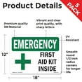 thumbnail image 2 of First Aid Kit Inside With Symbol OSHA Emergency Vinyl Decal Label 18 Inch x 12 Inch - 5 Pack, 2 of 6