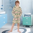thumbnail image 5 of FORMRS Niños Bathrobe Unisex Hooded Robe Soft Plush Pajamas Sleepwear, Size 4-6T, Pink Symmetrical Stars, 5 of 7