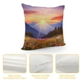 thumbnail image 4 of Creowell Mountain Flowers Grass Pillow Covers for Couch Sofa Indoor Outdoor Throw Pillow Cover Short Plush Style 1PC 20x20in, 4 of 5