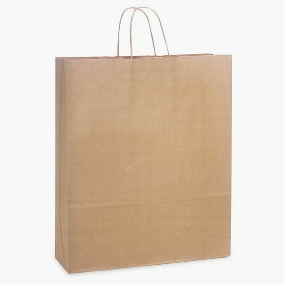Pack Of 200, Queen 16 X 6 X 19" 100% Recycled Brown Kraft Paper Bags Solid Made In USA