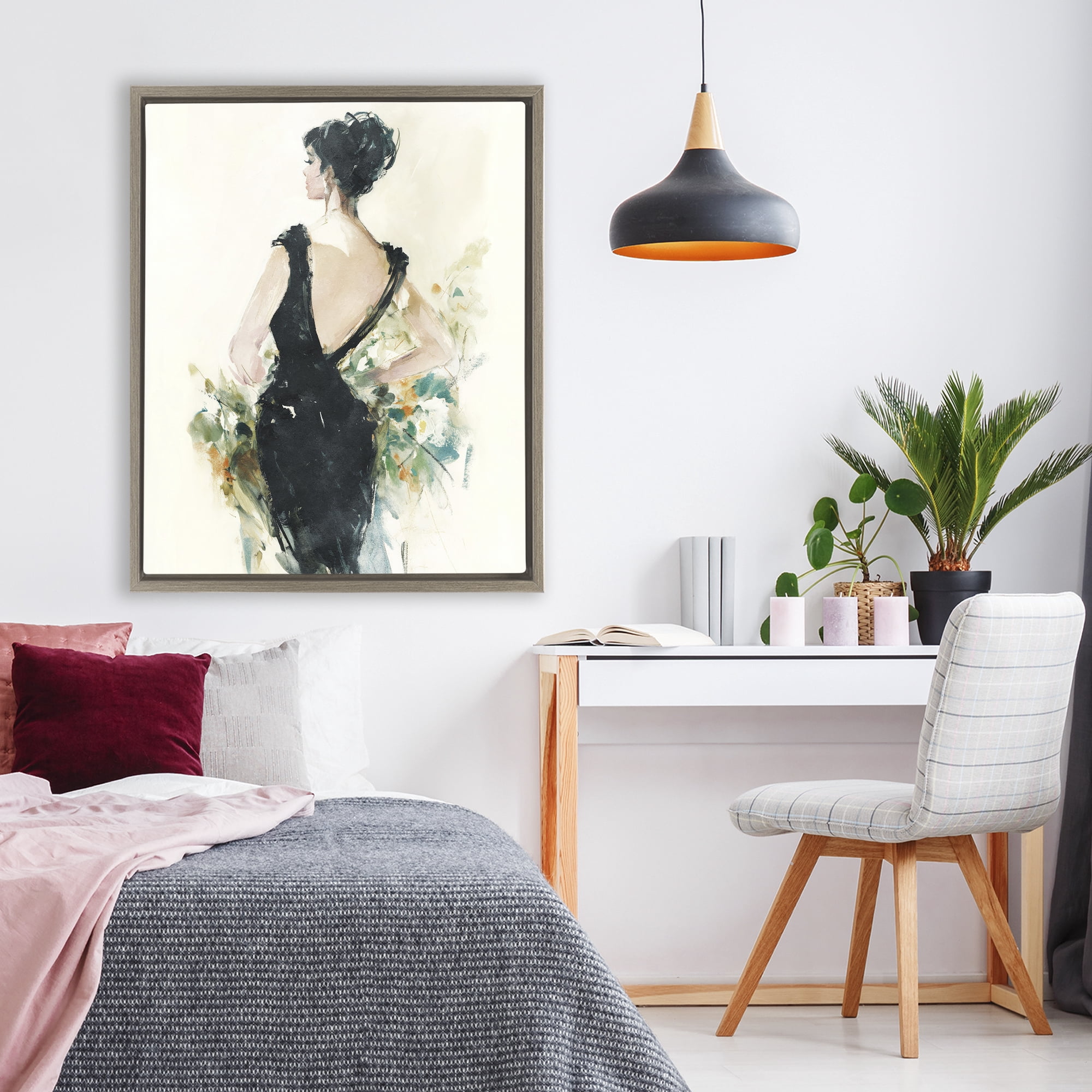 Stupell Industries Backless Reverie Gown Brown Framed Floater Canvas Wall Art, design by Svetlana Aleynikova