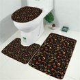 thumbnail image 2 of Red Mushroom Leaf Black Pattern Bathroom Rugs Sets 3 Piece,Toilet Cover Set,Absorbent Non Slip Bathroom Mats Sets with U-Shaped Contour Rug Toilet Rug Set, 2 of 5