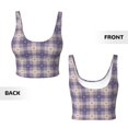 thumbnail image 5 of Lsque Purple Floral Gingham Check Plaid Printed Women'S Sports Bra, Compression, Moisture Wicking, High-Impact Sports Bra For Women,Supportive sports bra-Large, 5 of 9