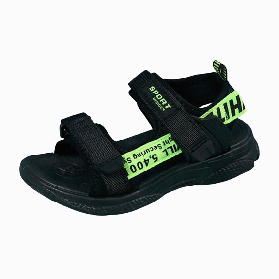 CAUYDY Boys Sports Active Sandals Open Toe Athletic Summer Shoe Adjustable Strap Lightweight Sandals(L101-Green,12)