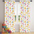 thumbnail image 5 of Blackout Kids Curtains,Yellow Pink Lemon Fruit Leaves White Pattern Childrens Insulated Curtains Set Of 2,Bedroom Essentials,Toddler Room Decor 42"x84", 5 of 5