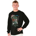 thumbnail image 5 of No Regrets Skull Snake Rose Tattoo Long Sleeve TShirt Men Women Brisco Brands L, 5 of 6