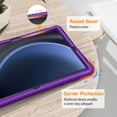 thumbnail image 5 of Fintie Silicone Case for Samsung Galaxy Tab S10 Lite/ S10 FE/ S9 FE 5G 10.9 Inch/Tab S9 11 Inch, [S Pen Holder] Honey Comb Series Kids Friendly Light Weight Shock Proof Protective Cover, Purple, 5 of 10