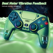 LED Wireless Controller for P5, Compatible with P5 Pro/Slim/PC, Dual Vibration, Macro/Turbo Function, 3.5mm Audio Jack, 6-Axis Motion Controller Gamepad with Speaker&RGB(Chroma Teal)