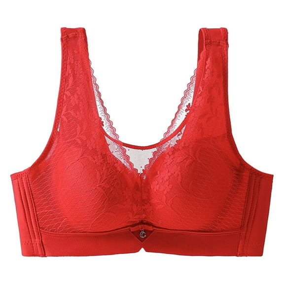 hotojiny Women’s Wireless Lace Bra Plus Size No Underwire Bras Breathable Full Coverage Bralettes Comfort Padded Everyday Bra
