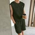 thumbnail image 5 of Mens Sets 2 Piece Outfits Shirt Fashion Summer Tracksuits Casual Set Sleeveless Tank and Shorts Set for Men, 5 of 6