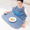 thumbnail image 2 of Uutvery Extra-Large Adult Feeding Bib with Food Pocket, Waterproof Meal Bib for Seniors, Adjustable Neck-Style Dining Cloth for Easy Care, 34.65x33.07 Inches, 2 of 6