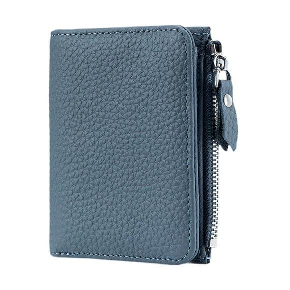 Cartera corta con cremallera, bolso de mano pequeño plegado para citas en la calle, señora, Camping, senderismo Azul