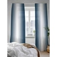 thumbnail image 3 of Sheer Curtains 108 inches Long, Dark Blue Gradient Countryside Farmhouse Abstract Light Filtering Sheer Window Curtains Rod Pocket Voile Drapes for Bedroom Living Room, 52"W x 108"L 2 Panels, 3 of 7