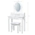 thumbnail image 2 of Costway Coiffeuse Ensemble de Table de Maquillage avec 10 Ampoules à Intensité Réglable et Interrupteur Tactile Blanc, 2 of 10